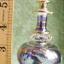 Vintage Blue Handblown Glass Perfume Massage Oil Bottle Image 10