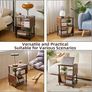 3 Tier Side End Table, Wooden Bedside Table, Modern Sofa Side End Table for Living Room/Bedroom/Small Space, Brown+Black Legs, Image 6