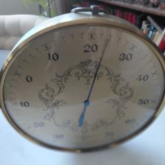 Vintage French wall hanging thermometer