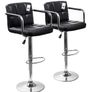 Black/Armrest 2 x Bar Stools with Backrest Height Adjustment, 360 Degree Rotation Image 2