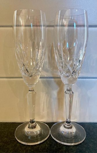Pair of vintage Waterford champagne glasses