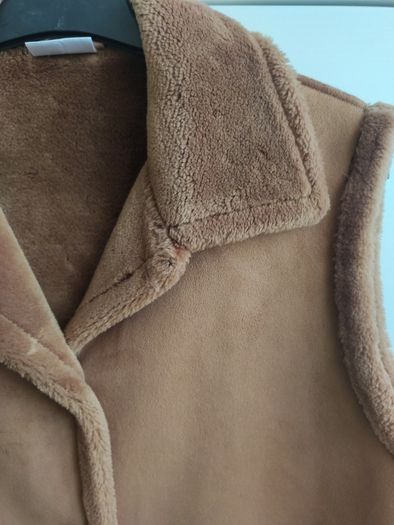 RABE Luxury Faux Suede & Shearling Gilet Bodywarmer   Size 42
