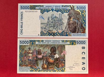 West African States 5000 Francs 1998 ( Ivory Coast )  ( Uncirculated )