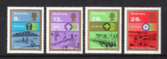 1982 Guernsey 75th Anniversary of Boy Scout Movement Commemorative Stamps Mint Never Hinged (MNH)