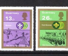 1982 Guernsey 75th Anniversary of Boy Scout Movement Commemorative Stamps Mint Never Hinged (MNH)