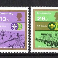 1982 Guernsey 75th Anniversary of Boy Scout Movement Commemorative Stamps Mint Never Hinged (MNH)