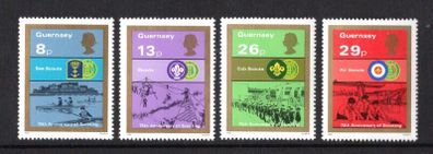 1982 Guernsey 75th Anniversary of Boy Scout Movement Commemorative Stamps Mint Never Hinged (MNH)