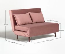 Pink velvet sofa bed