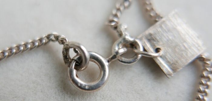 Vintage Sterling Silver Twisted Heart Necklace length 18" - 5,1g