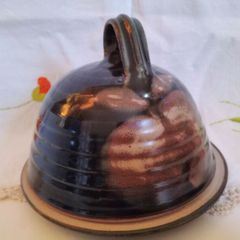 Studio pottery Cheese Dome, pottery butter dish