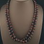 Antique Venetian Style Black Chevron Glass Beads Necklace Strand Image 5