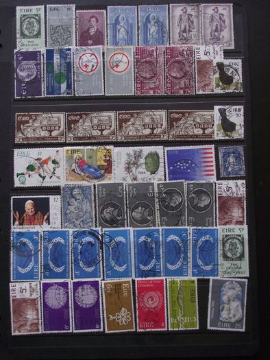 A small collection of postal cancellations on Irish stamps