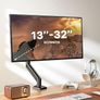 Single Monitor Arm for 13-32Screens, Ergonomic Height Adjustable Gas Spring Monitor Arm Bracket, VESA 75/100mm, 2 Mounting Options, Weight 1 kg to 6 kg Image 9