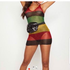 PLT Rasta metallic mini dress
