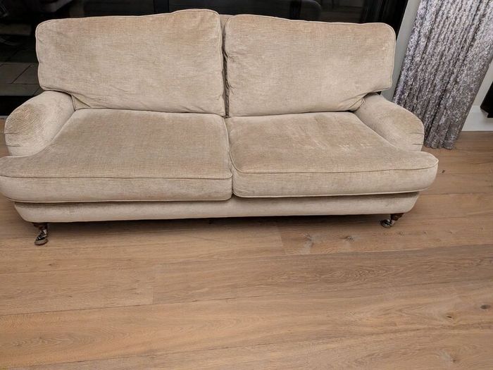 Laura Ashley Three-Person Sofa (Cream/Beige)