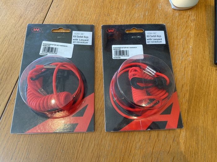 2x Mercury Kill Switch Keys with Lanyard