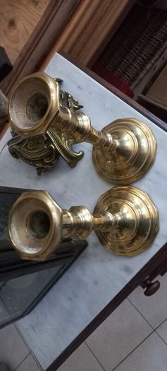 Antique Brass French brass candle stick holders