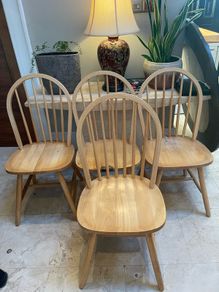 4 x Gorgeous Sturdy Wooden Kitchen Dining Chairs - Can Deliver