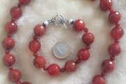 Sterling silver gemstone necklace and bracelet set