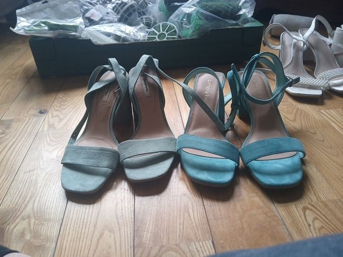 green block heels