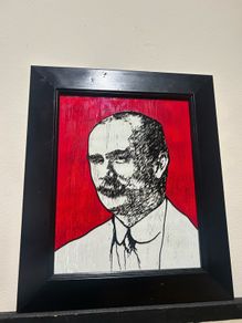 James Connolly Framed Glass Painting - 1916 Irish History Art