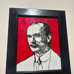 James Connolly Framed Glass Painting - 1916 Irish History Art