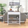 Console Table, 3-tier Hallway Table with Drawer and 2 Open Shelves, Retro Entry Table for Shoe Storage, White Image 10