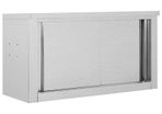 Kitchen Wall Cabinet with Sliding Doors 90x40x50 cm Stainless Steel