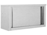main image for ad Kitchen Wall Cabinet with Sliding Doors 90x40x50 cm Stainless Steel