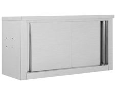 Kitchen Wall Cabinet with Sliding Doors 90x40x50 cm Stainless Steel