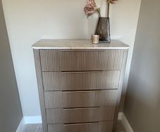 Marble top dresser and side tables