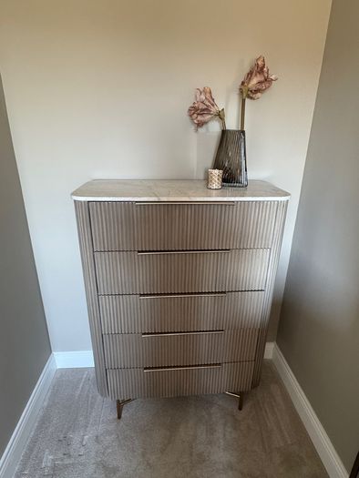 Marble top dresser and side tables