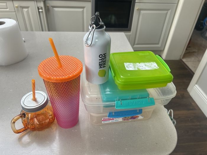 Lunch boxes and cups