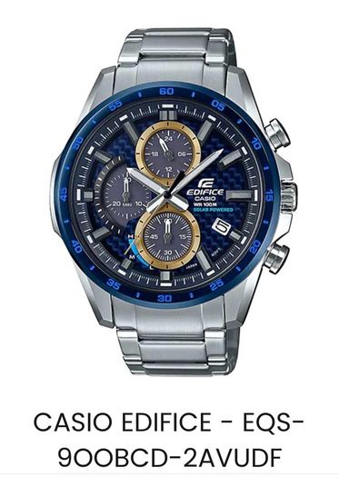 Casio edifice Solar Powered Chronograph EQS-900DB-2AV carbon Exclusive Stainless Steel Classic Analogue Watch