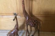 Hand craved wooden giratffe free postage
