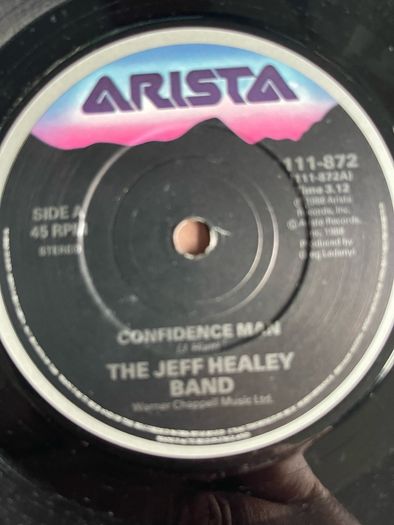 Jeff Healy. Confidence man picture sleeve vinyl record single in vg+ condition