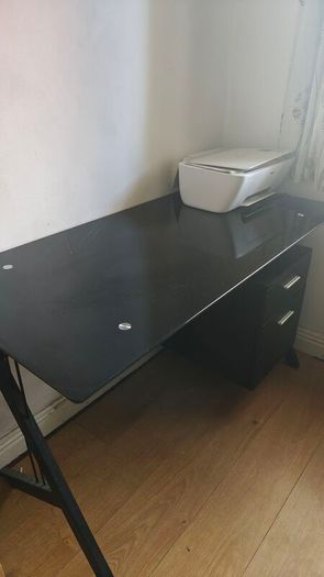 glass desk