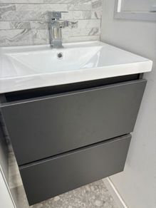 Special offer Deal Brand New 500 Anthracite Wall Hung Unit & Basin