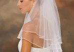 Short Veil Bride Wedding Accessories Ivory Satin Edge Bridal Veil Organza White