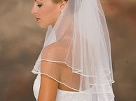 main image for ad Short Veil Bride Wedding Accessories Ivory Satin Edge Bridal Veil Organza White