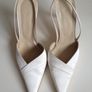 LK BENNETT plain cream satin slingback high-heels (SIZE EU38.5) wedding shoes Image 3