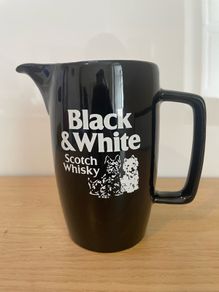 Vintage Wade Black and White whiskey whisky jug.