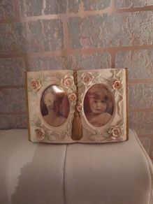 shabby chic double photo frame