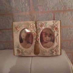 shabby chic double photo frame