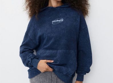 Pull & Bear print hoodie new