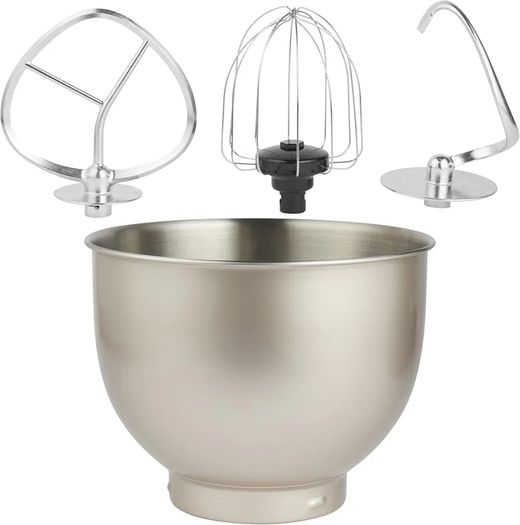 Baking Stand Mixer - 6 Speed Kitchen Mixer With Pulse, 5L Stainless Steel Mixing Bowl, Removable Splash Guard, Whisk, Dough and Beater Attachment, 1200W, Blue/Grey