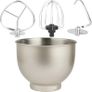 Baking Stand Mixer - 6 Speed Kitchen Mixer With Pulse, 5L Stainless Steel Mixing Bowl, Removable Splash Guard, Whisk, Dough and Beater Attachment, 1200W, Blue/Grey Image 4