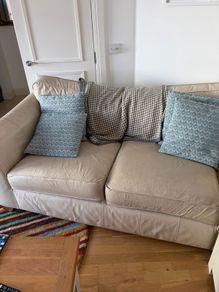 Cream leather couch