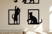 Playful Cats &amp; Butterfly  Wall Decor Set