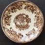 A Pair of Royal Staffordshire Tonquin Brown Transferware Saucers by Clarice Cliff Image 3